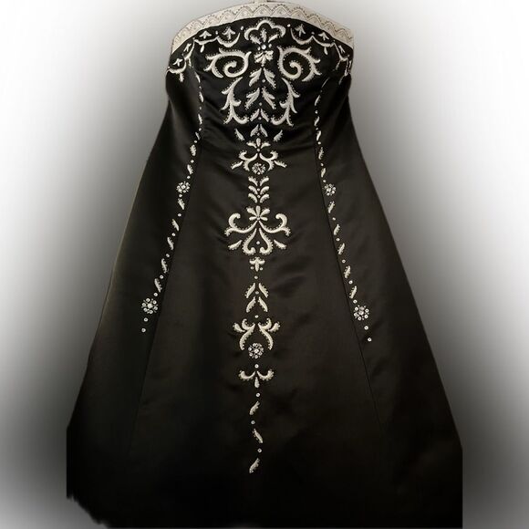 NIKI By Niki Livas Black White Dress Sz 7/8 Juniors  Y2K Prom-Formal - Picture 2 of 8